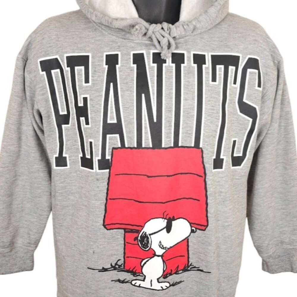 Snoopy Joe Cool Sweatshirt Hoodie Womens Size Medium Gray Peanuts Cartoon